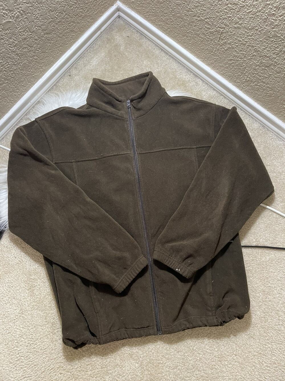 Bass Pro Shops Jacket Mens X-Large Brown Full Zip Long Sleeve Fleece Outdoor